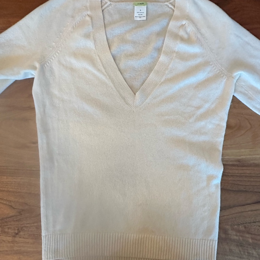 J. Crew Women's Soft Cream V-Neck Sweater